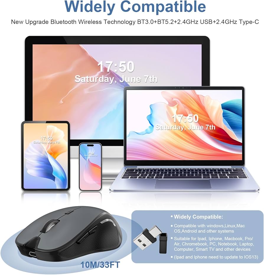 Amazon.com: Mouse for MacBook Wireless Bluetooth Mouse Laptop