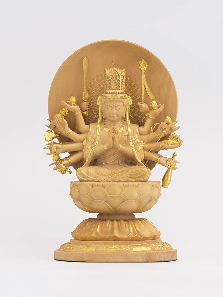 千手観音 葉氏彫刻金泥使用 しょう さま