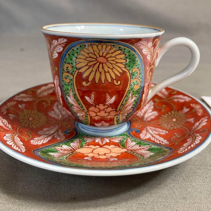 源右衛門】古伊万里の伝統 日本の銘窯 源右衛門作 錦赤濃菊絵 香炉