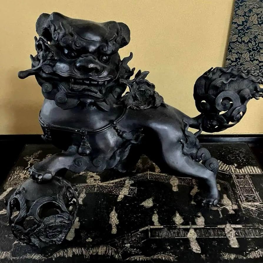 中国古玩 古銅製 麒麟香炉 細密彫刻 霊獣 瑞獣 香道具 唐物 古