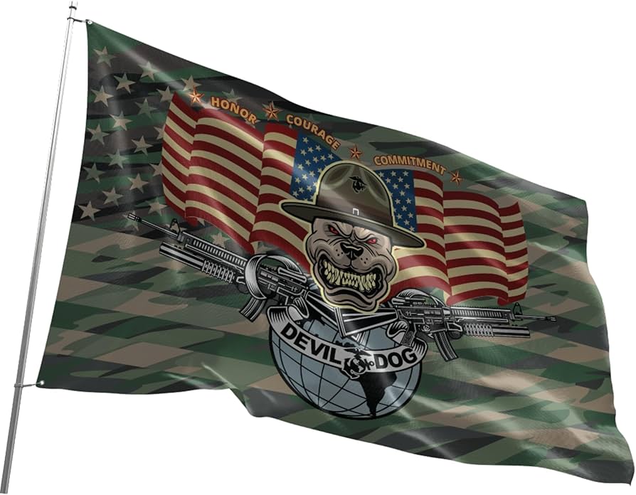 Amazon.com : Fun Flags Camo Devil Dog Flag - Durable and Weather