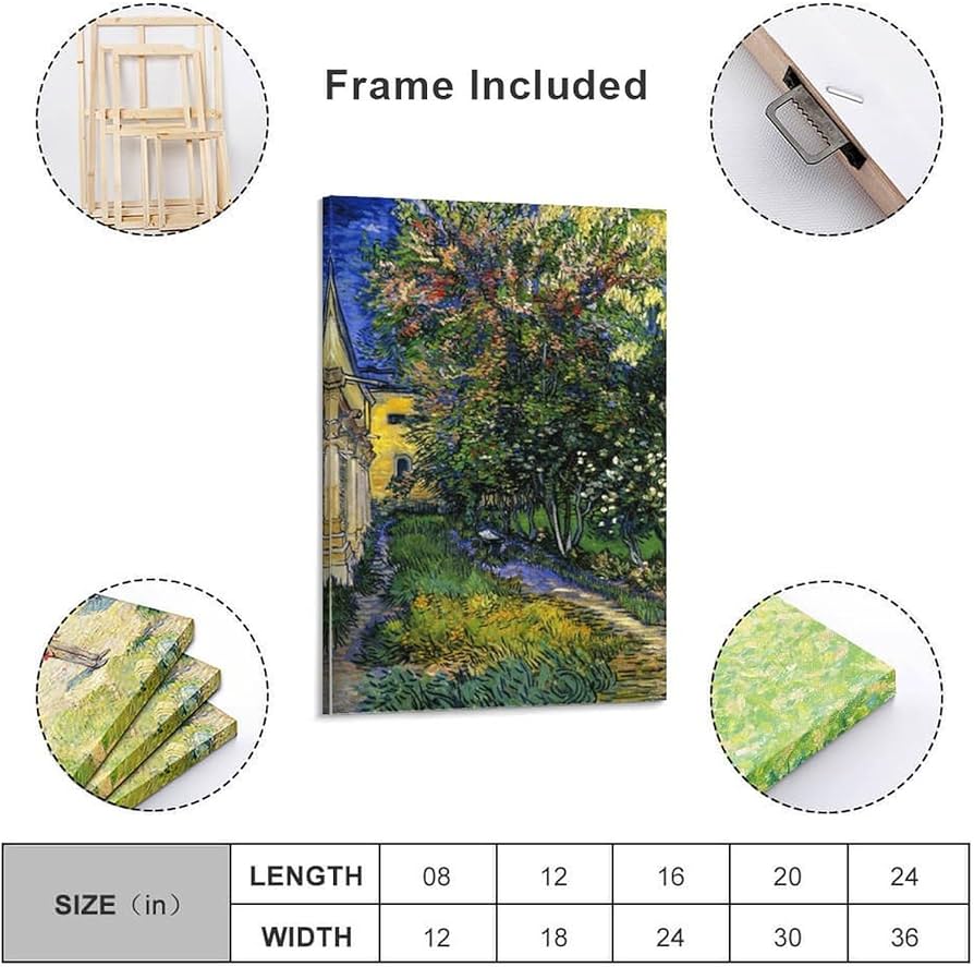 Amazon.co.jp: ゴッホ 「サン=レミの療養院の庭」 印刷 ポスター