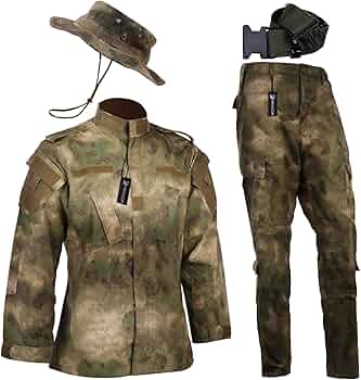 Amazon | 【FBFALCON】サバゲー 迷彩服 上下セット ハット ベルト 3点