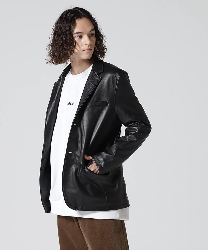 Amazon | [アヴィレックス] LEATHER TAILORED JACKET/レザー