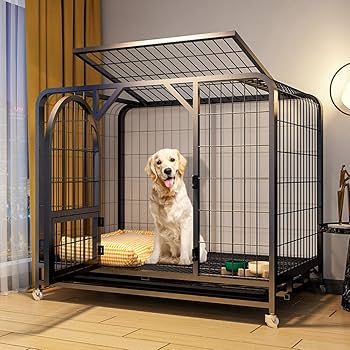 Amazon | 小型大型犬用クレート、小型および中型犬用の強化犬 ゲージ