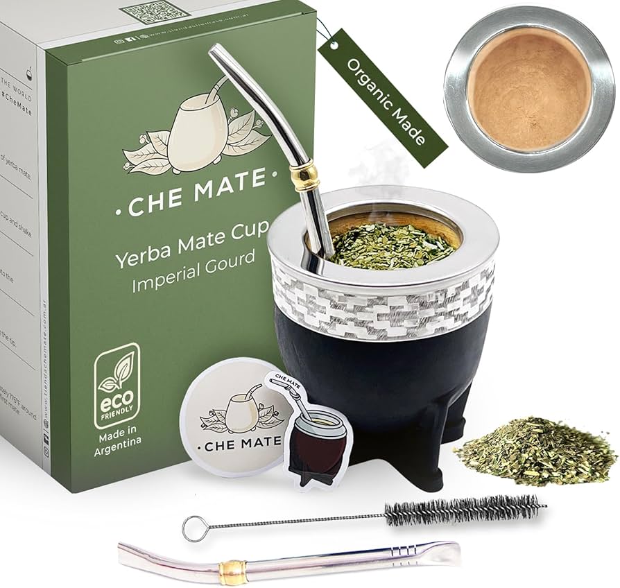 Amazon.com | Premium Argentina-Uruguay Yerba Mate Cup and Bombilla