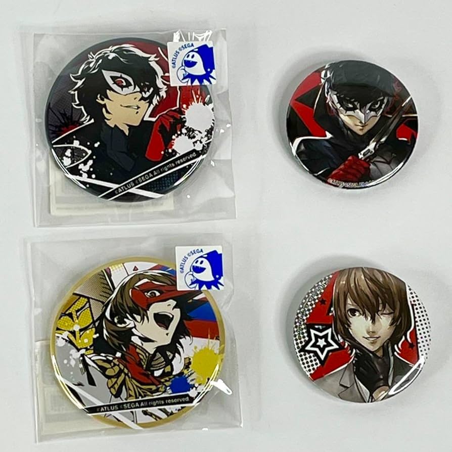 ペルソナ5 ザ・ロイヤル 楽コレ メタル風缶バッジ D-10賞 明智吾郎