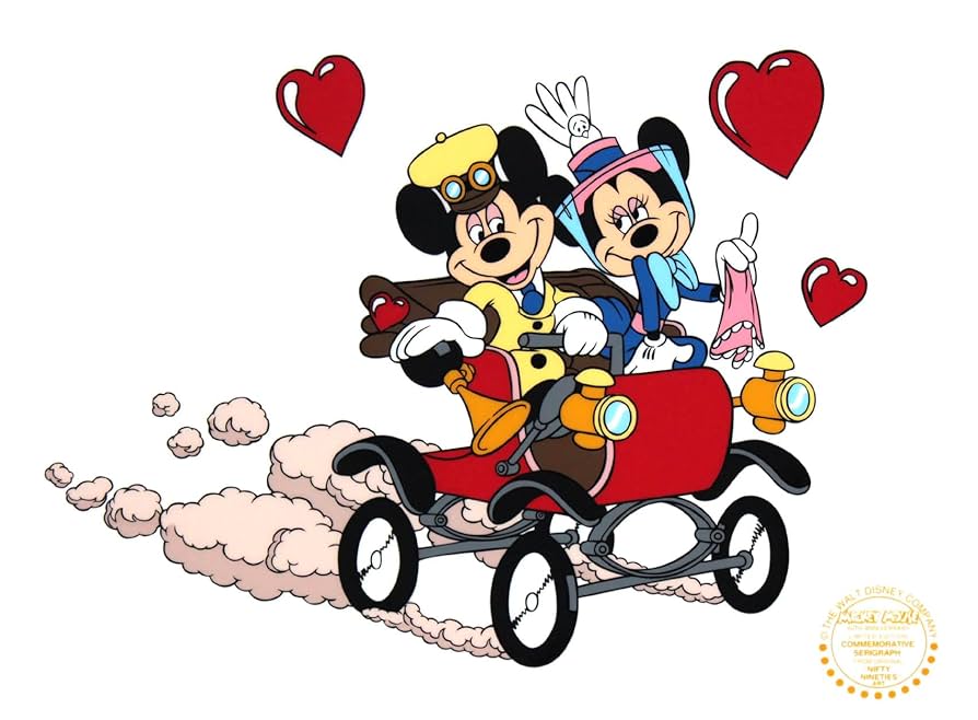 ディズニー 限定品 ミッキー＆ミニー セル画 Amazon.co.jp: アート