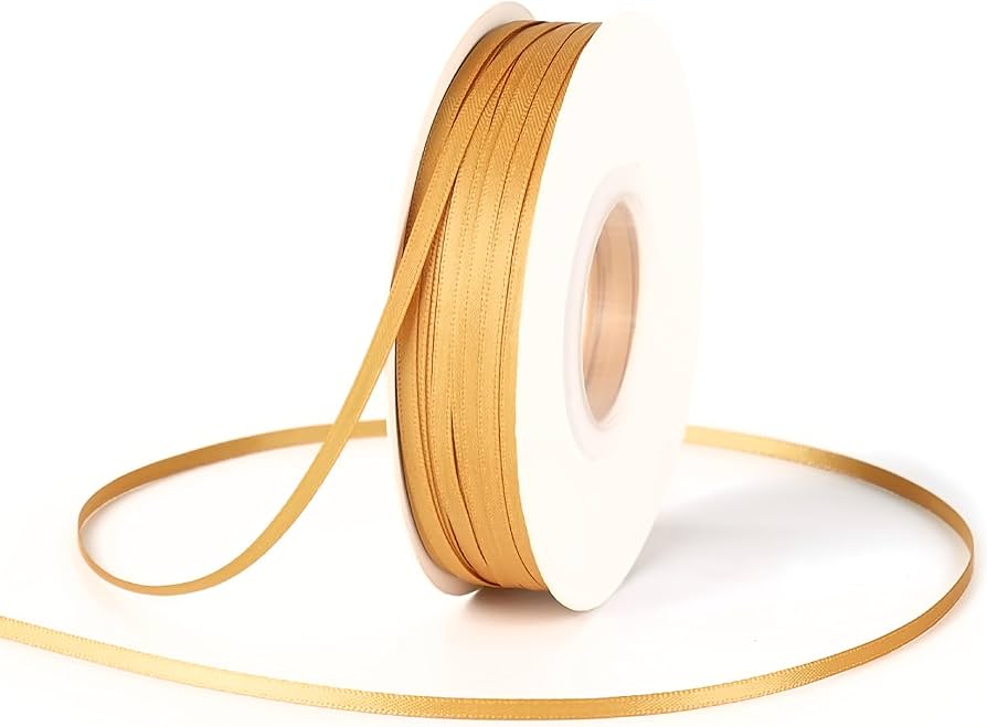 Amazon.co.jp: DINDOSAL 細いゴールドリボン 1/8インチ 細いシルク