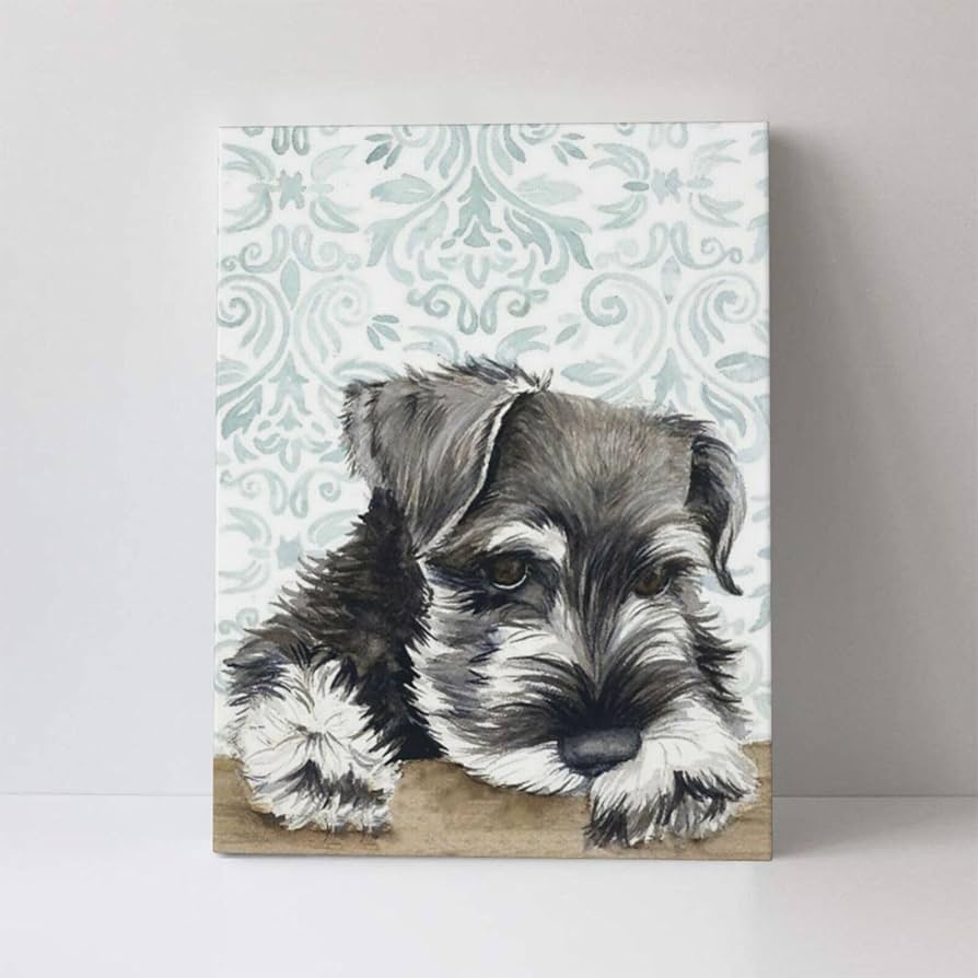 象牙調犬彫刻壁掛けテリア？シュナウザー？