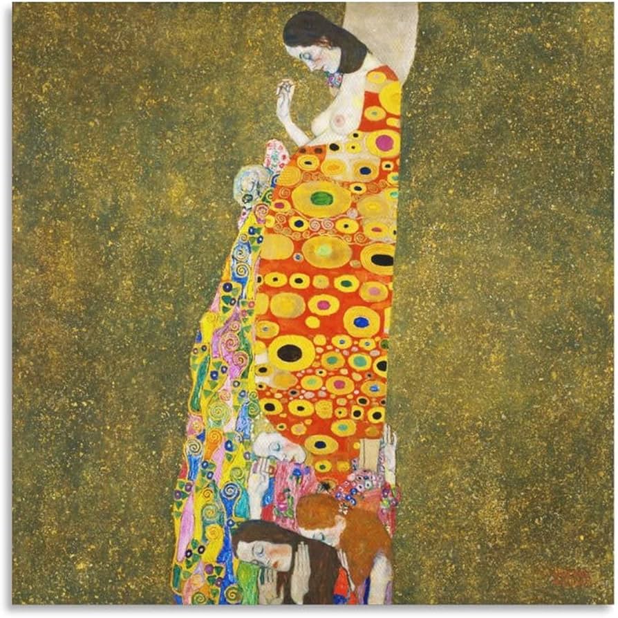 送料無料 Gustav Klimt 愛の絵画 大きなフレーム Gustav Klimt