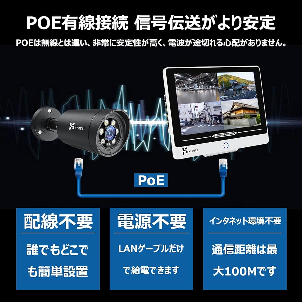 Amazon.co.jp: 【2026新型・500万高画素・カラー暗視】 防犯KEOYEE