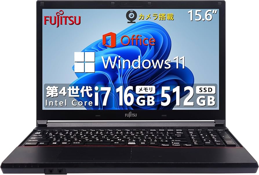富士通黒 高性能4コア8スレlッド版 Core i7搭載 新品高速大容量SSD480G