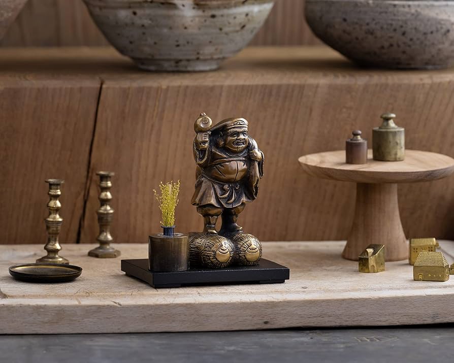 Amazon｜吉兆七福神 大黒天（銅製/上味色）仏師：旭峰 原型＿仏像 置物