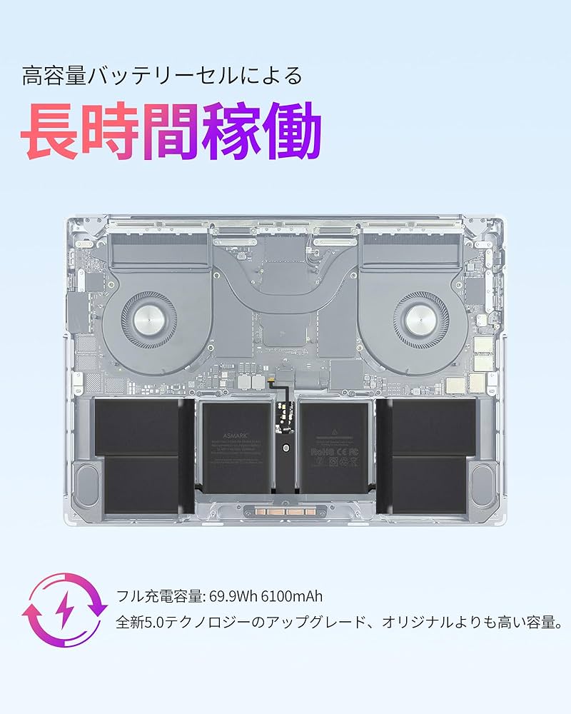Amazon.co.jp: ASMARK Macbook Pro A2442 バッテリー 交換 適用 14