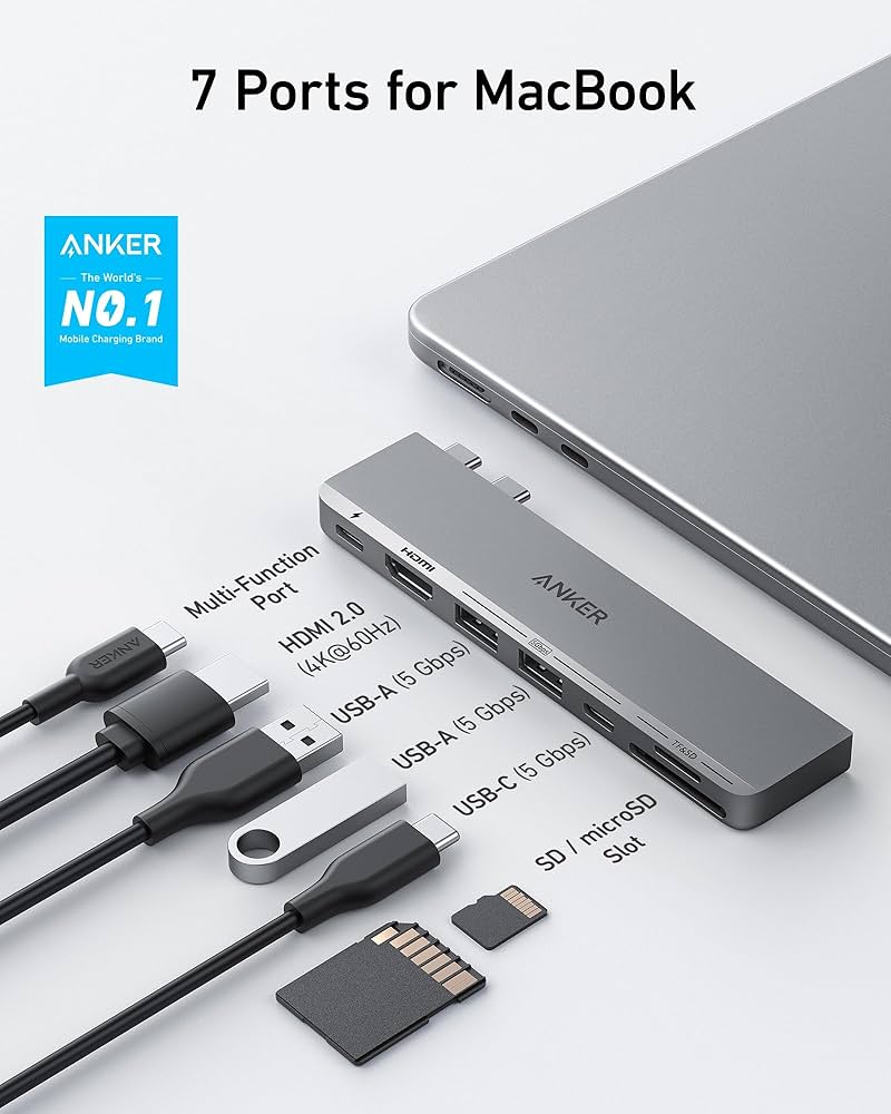 Amazon.com: Anker USB C Hub for MacBook, 7-in-2 with 4K@60Hz HDMI