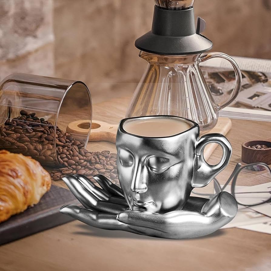 Amazon.co.jp: 顔ティーカップ -人間の顔カップ, 彫刻 260ml