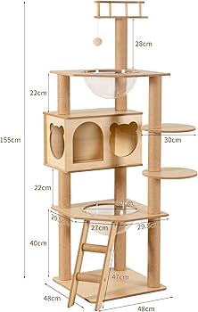 Amazon | WWI キャットタワー 猫タワー スリム 据え置き型 爪とぎ