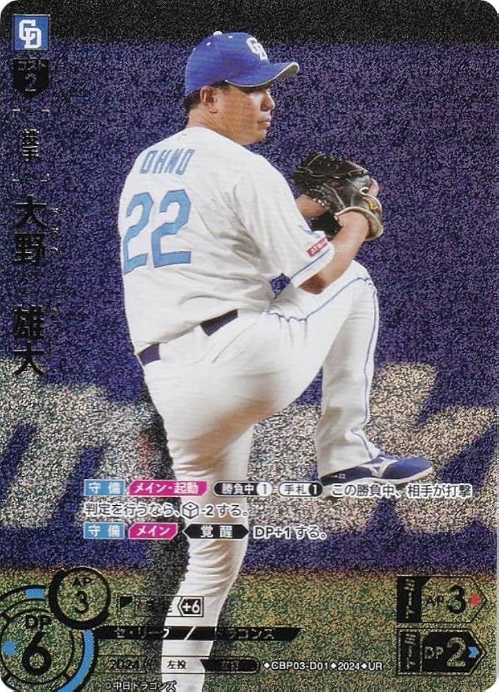 大野雄大選手 直筆サイン入りユニフォーム 中日ドラゴンズ シリアル