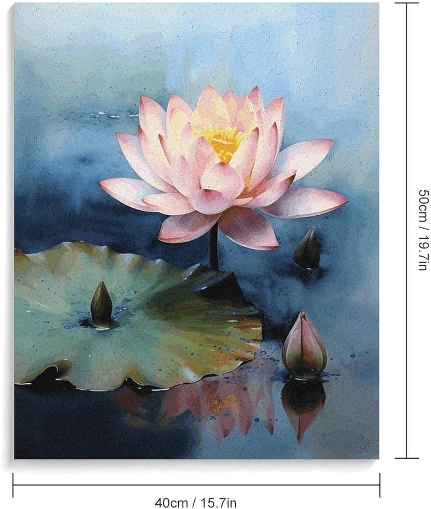 超美品！最高級プラチナ箔の青蓮華の花 絵画 アクリル画 仏教