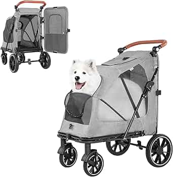 ペットカート 大型犬 コンパクト 耐荷重50KG 後輪ブレーキ Amazon.co