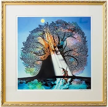 真作】藤城清治「太陽とこびと」リトグラフ 直筆サイン エディション