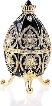 Amazon.com: ELLDOO Faberge Egg Style Trinket Box, Enameled Jewelry
