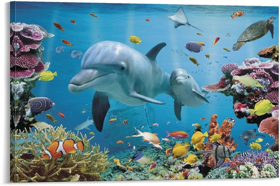 ラッセン ポスター イルカ クリスチャンラッセン Amazon.co.jp