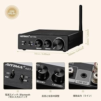 Amazon.co.jp: AIYIMA A07 PRO デスクトップアンプ TPA3255+QCC304X+