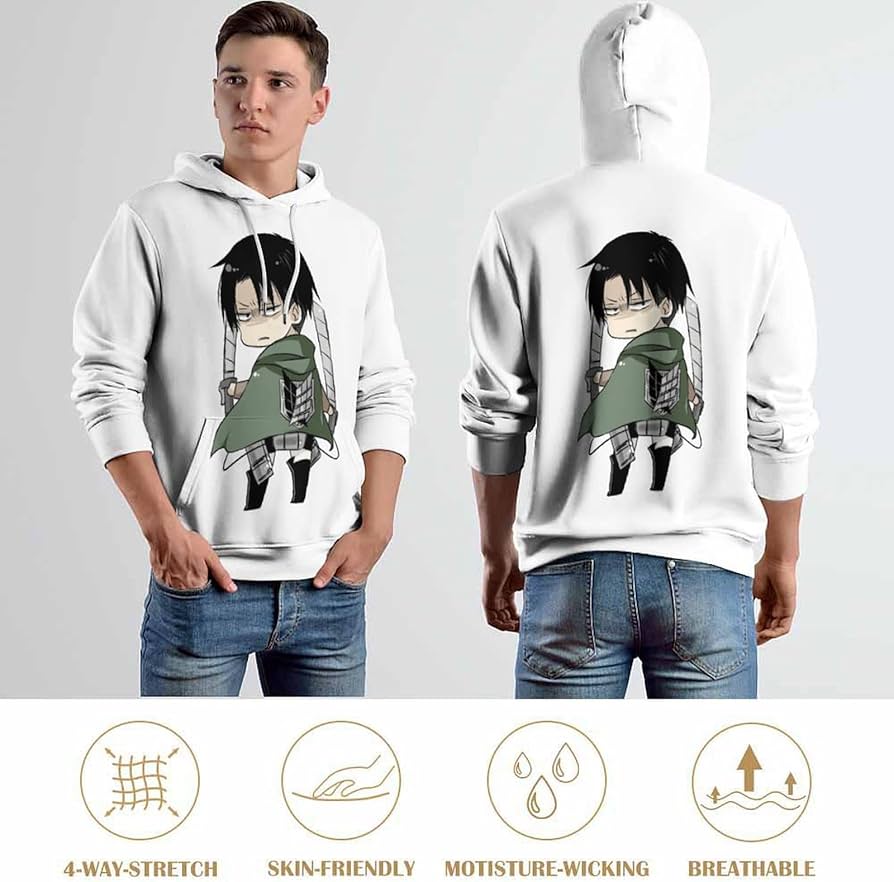 Amazon.co.jp: パーカー 進撃の巨人 リヴァイ 兵長 フード付き