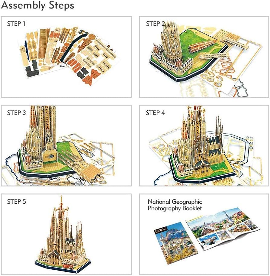 Amazon | 3Dジグソーパズル建築モデルキット、スペインバルセロナ