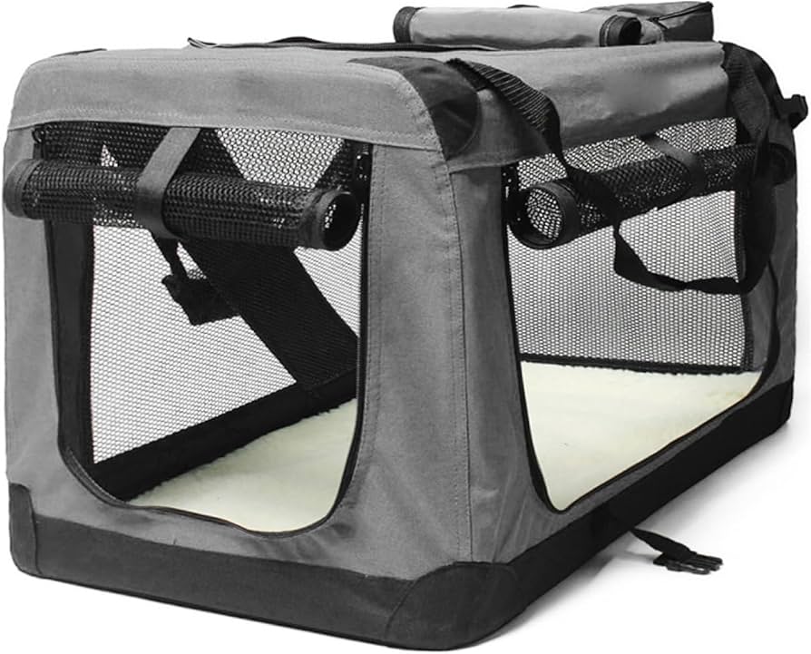 Amazon | [イノヤ] ソフトクレート グレー 大型犬 折りたたみ ペット