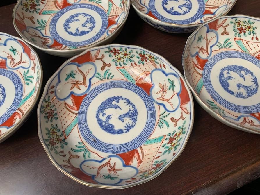 a507 古伊万里 印判手 皿 5枚 a507 古伊万里 印判手 皿 5枚 a507 古