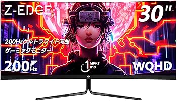 Amazon.co.jp: Z Z-Edge(ゼロエッジ) 湾曲ゲーミングモニター 30型