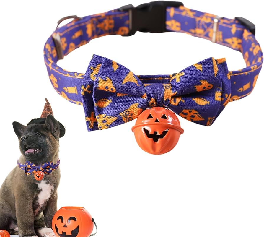 ハロウィン(ブラック)わんちゃん猫ちゃん用襟つき首輪