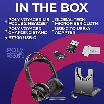 Amazon.com: Poly Plantronics Voyager Focus 2 MS, Stereo Bluetooth