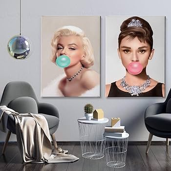 Amazon.co.jp: マリリンモンローとオードリー・ヘプバーンキャンバス