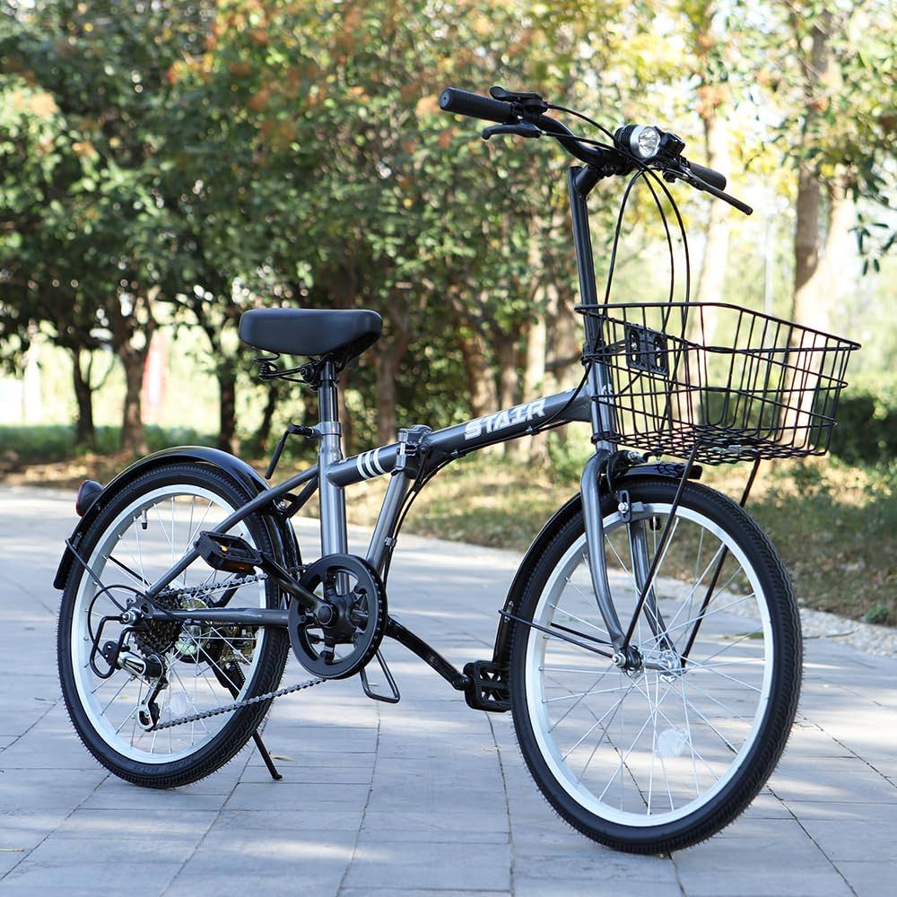 Amazon | 折りたたみ自転車 折り畳み自転車 シマノ6段変速 20インチ