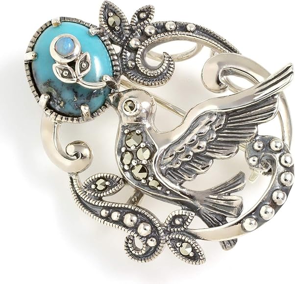 碌山 碌山 ロクザン ターコイズブローチ SILVER 925 マーカサイト