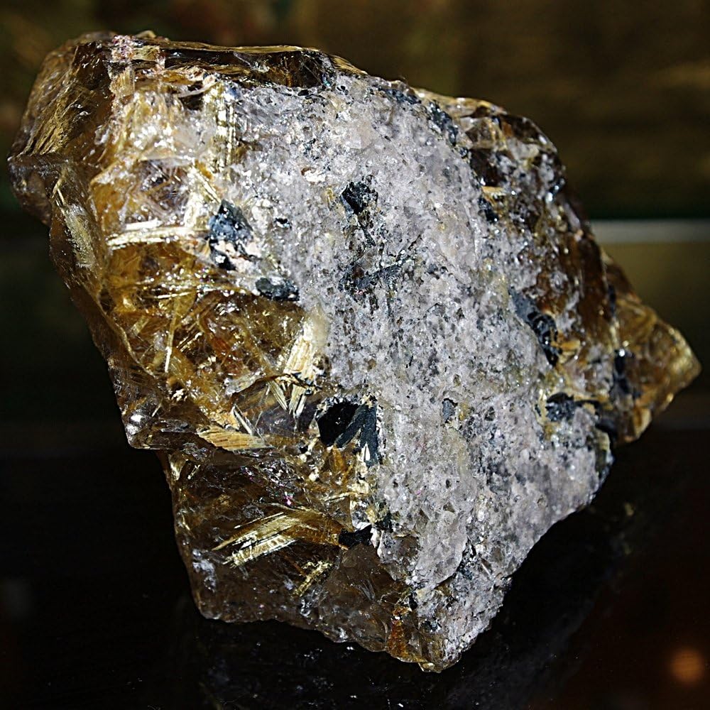 ゴールデンルチルクオーツ 210g 鑑賞石 自然石 天然石 鉱物 置物