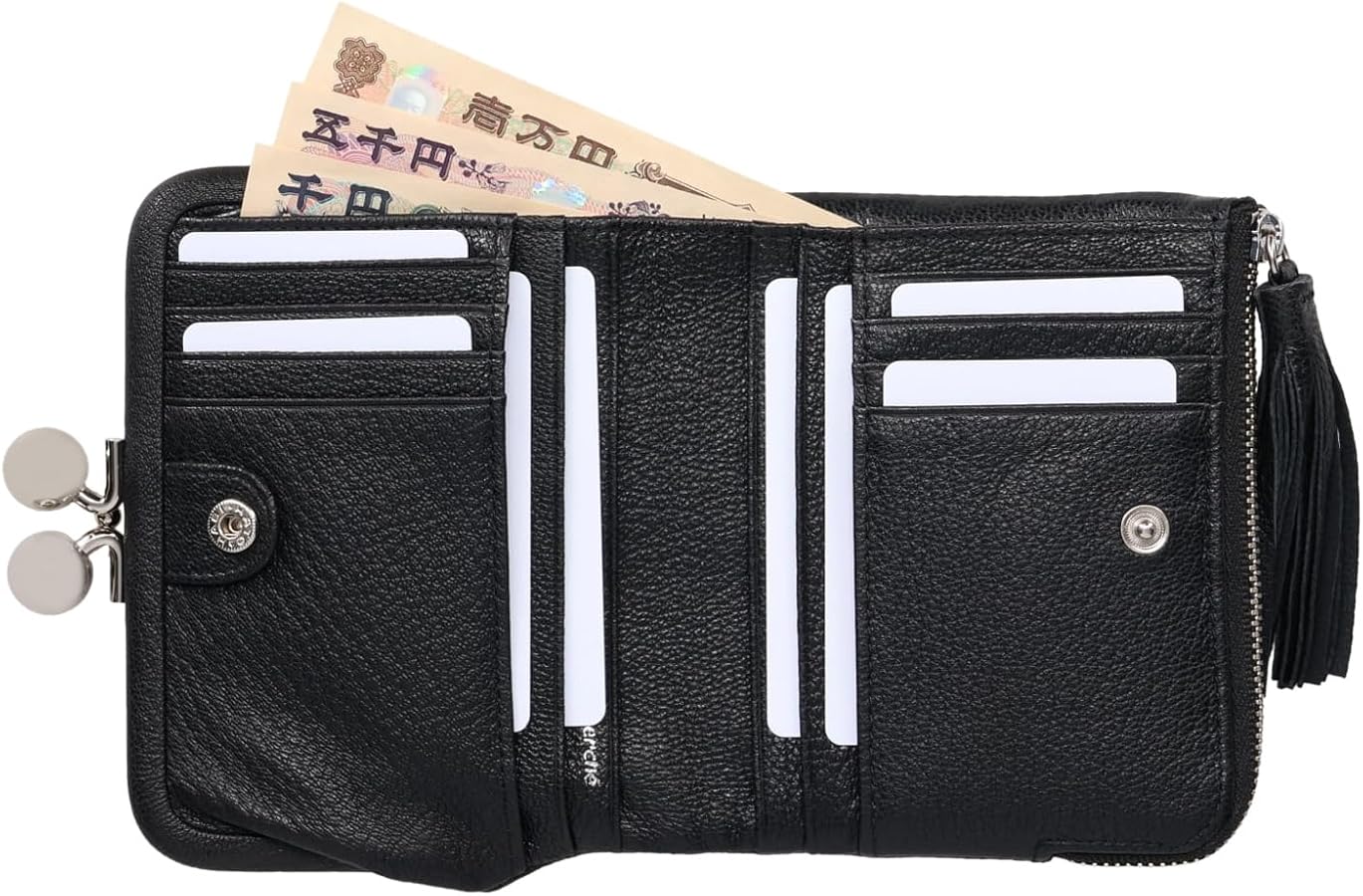 Amazon | マルチスタッズがま口二つ折りウォレット | 財布