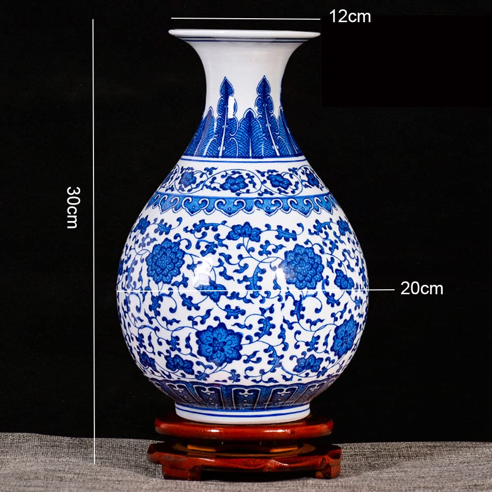 中国 景徳鎮製款 青花 神獣花文 八角面取瓶 高さ約48cm V R7338F 中国