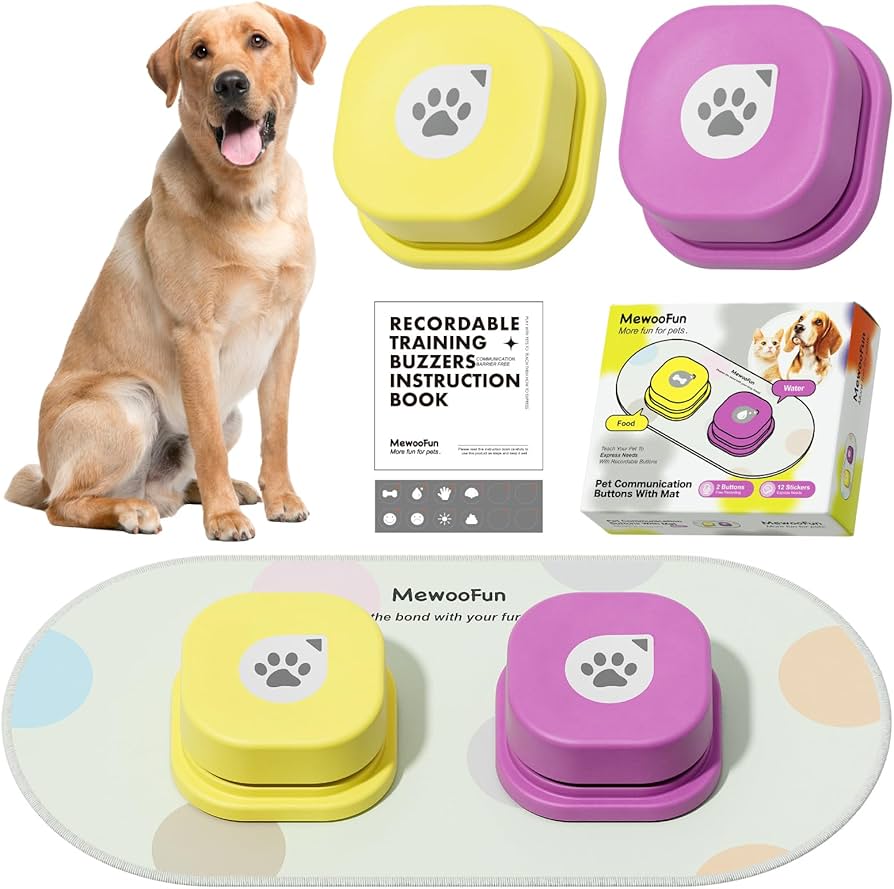 Amazon | MEWOOFUN 犬用 録音ボタン 2個入り 会話ボタン 音声ボタン