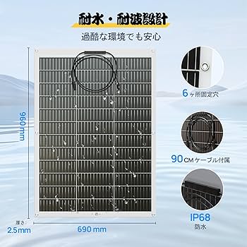 ECO-WORTHY 130W フレキシブルソーラーパネル 130W 12V Flexible