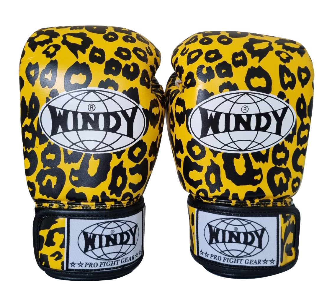 本革製WINDYボクシンググローブ 8oz 黄色 キックボクシング 本革製