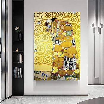 クリムト「抱擁」複製ポスター額付メディウム加工②