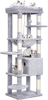 Amazon | Heybly キャットタワー 大型猫用 多頭飼い 超スリム 省