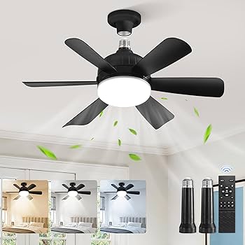 ZMISHIBO 1 Pack 17.9 Inch Socket Fan Light with Remote, Dimmable 3