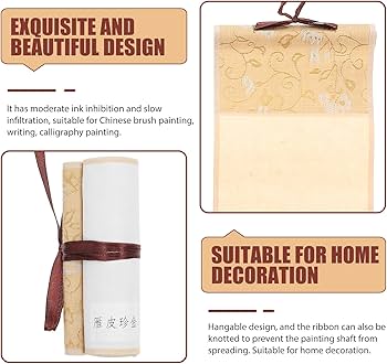 Amazon.co.jp: TEHAUX 中国書道用空白掛け軸 ライスペーパー製 14.17