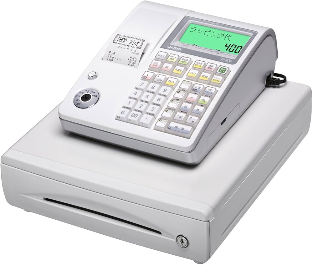 カシオレジスターTE-400フル設定無料美品PC連携売上管理853077